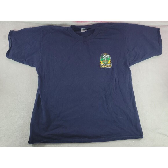 Vintage 1996 XL Gildan Beer Can Graphic T-Shirt "Important Choices" Navy Blue - Picture 2 of 12